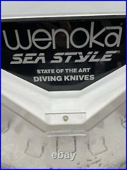 WENOKA SEA STYLE DIVING KNIFE KNIVES STORE DISPLAY CASE 2-SIDED ROTATING 20x18