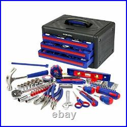 WORKPRO W009022A 125-Piece Home Repair Tool Set with 3-Drawer Storage Case
