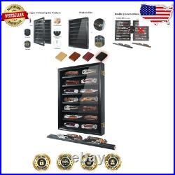 Wall-Mounted Lockable Knife Display Case with Removable Shelves Black Finish Wall-Mounted Lockable Knife Display Case with Removable Shelves Black Finish