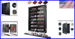 Wall-Mounted Lockable Knife Display Case with Removable Shelves Black Finish Wall-Mounted Lockable Knife Display Case with Removable Shelves Black Finish
