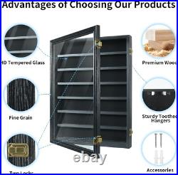 Wall-Mounted Lockable Knife Display Case with Removable Shelves Black Finish Wall-Mounted Lockable Knife Display Case with Removable Shelves Black Finish