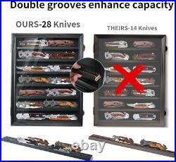Wall-Mounted Lockable Knife Display Case with Removable Shelves Black Finish Wall-Mounted Lockable Knife Display Case with Removable Shelves Black Finish
