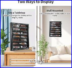 Wall-Mounted Lockable Knife Display Case with Removable Shelves Black Finish Wall-Mounted Lockable Knife Display Case with Removable Shelves Black Finish