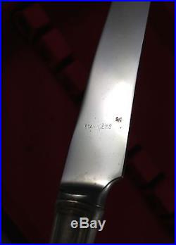 Westmoreland Sterling Silver Set of 8 Milburn Rose Knives W Storage Wood Case