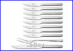 Wusthof 10pc stainless steel carving & steak knife set with wooden storage case
