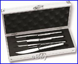 Wusthof 4pc Stainless Steel Presentation Steak Knife Set & Aluminum Storage Case