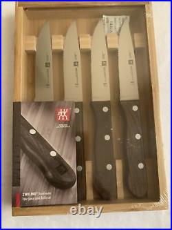 ZWILLING 4-pc Steakhouse Steak Knife Set with Storage Case Sealed-new