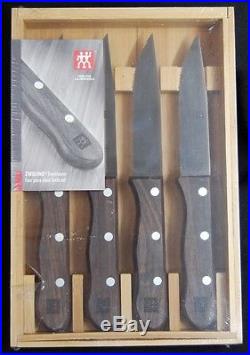 ZWILLING J. A. Henckels 4 Piece Steakhouse Steak Knife Set Storage Case NIB $100